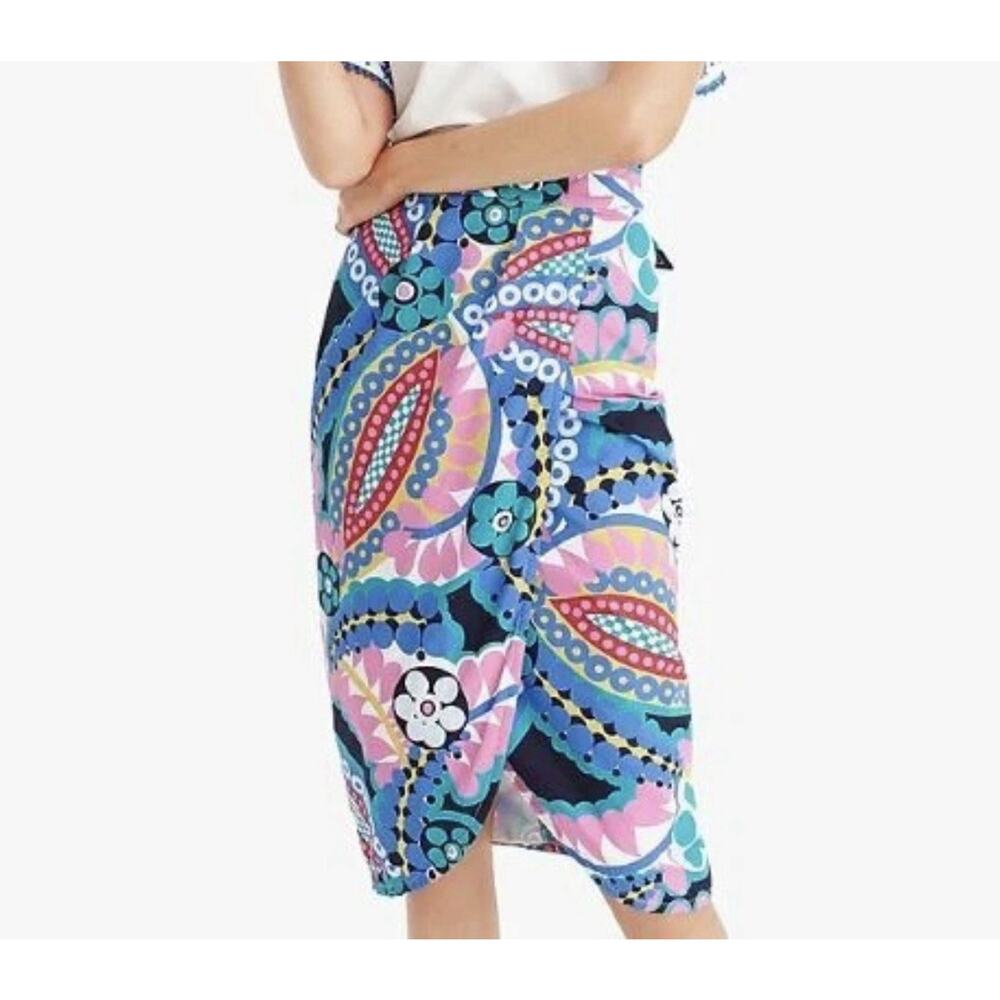 J.Crew Skirt Size 6 Ratti Kaleidoscope Floral Multicolor Tie-back Tulip L7939 - Picture 13 of 13